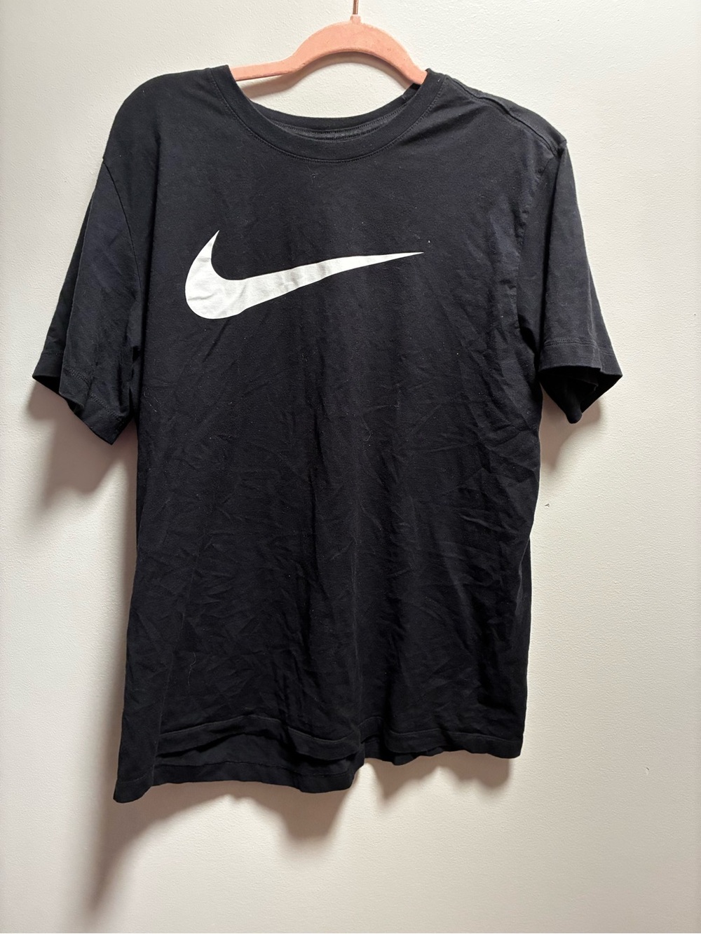 Nike Black Tee with White Swoosh Logo
